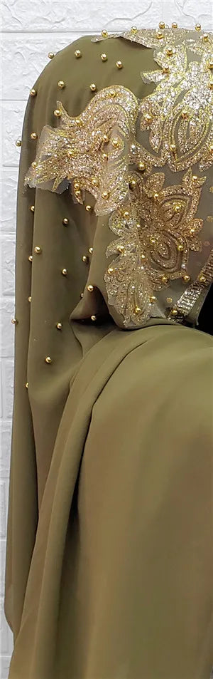 Hijabs Muslim Islamic Scarf Scarves for Woman Long Underscarf Moslima Headwraps with Bead Chiffon Prayer Turbante