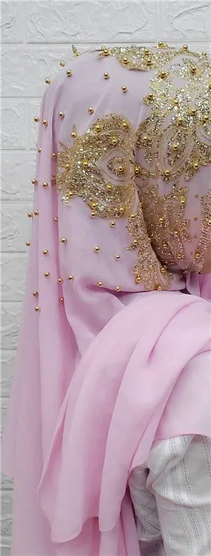 Hijabs Muslim Islamic Scarf Scarves for Woman Long Underscarf Moslima Headwraps with Bead Chiffon Prayer Turbante