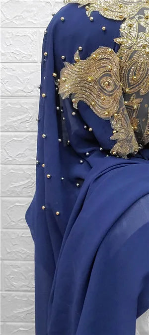 Hijabs Muslim Islamic Scarf Scarves for Woman Long Underscarf Moslima Headwraps with Bead Chiffon Prayer Turbante