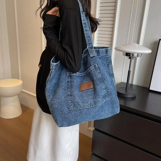 Denim Designer Handbag Luxury Designer Tote Bag Fashionalbe Clutch Bags SolidColor Underarm Simple Female Commuter Handbags 202