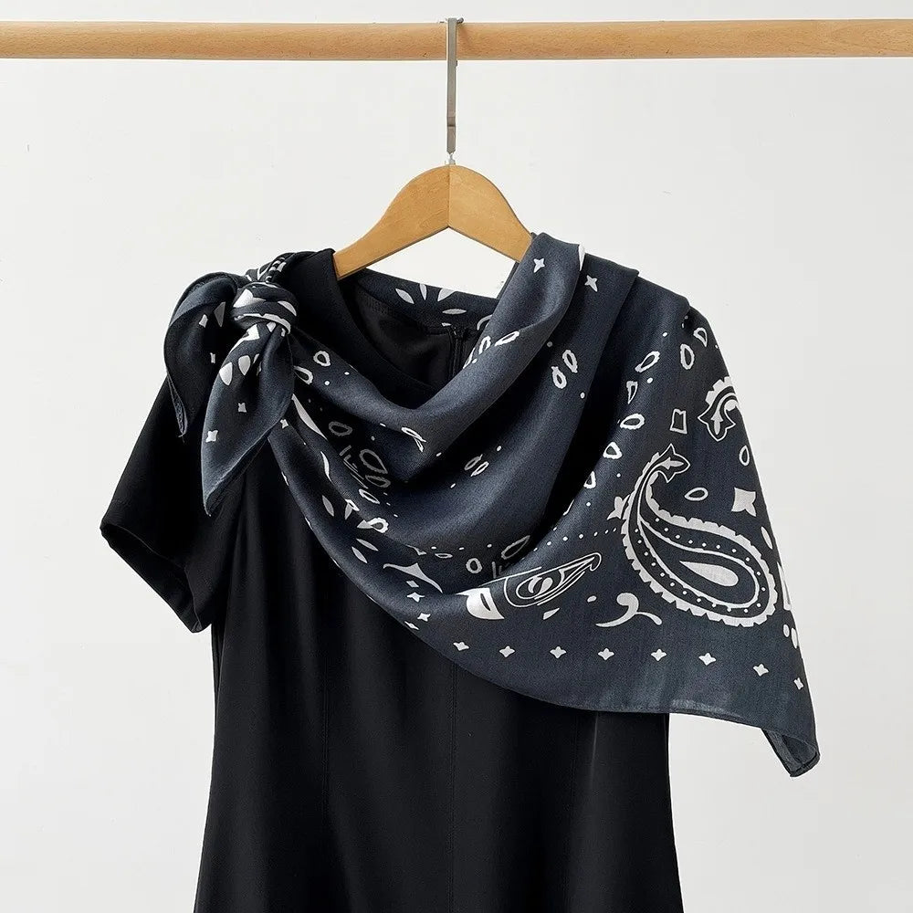 Simple Thin Square Scarf Korean Style Breathable Small Scarves 90cm Scarf Hair Band Square Handkerchief Beach