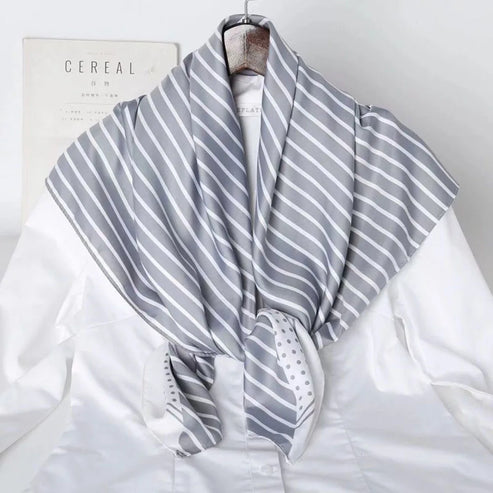 90*90cm Silk Scarves Women Print Foulard Square Head Hijab Ladies Luxury Brand Shawl Bandanna Female Muffler Outdoor Activities