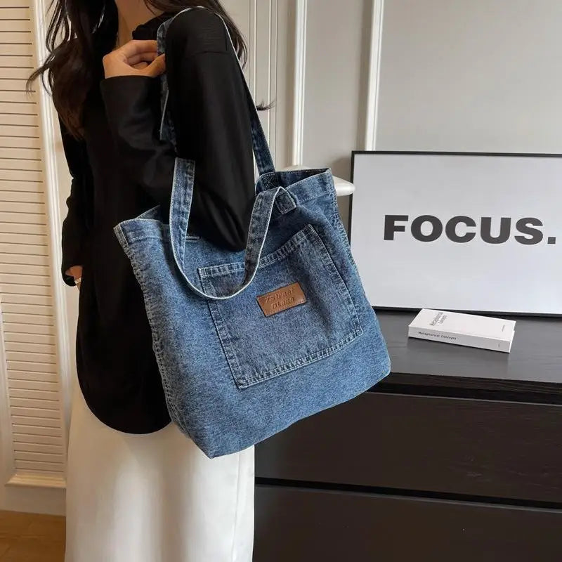Denim Designer Handbag Luxury Designer Tote Bag Fashionalbe Clutch Bags SolidColor Underarm Simple Female Commuter Handbags 202