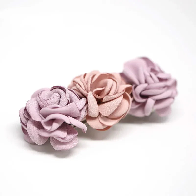 Hair Accessories Korean Tiara Ladies There Flower Hairclips Top Spring Cross Clip Head Jewelry Women Bridal Wedding Headpieces