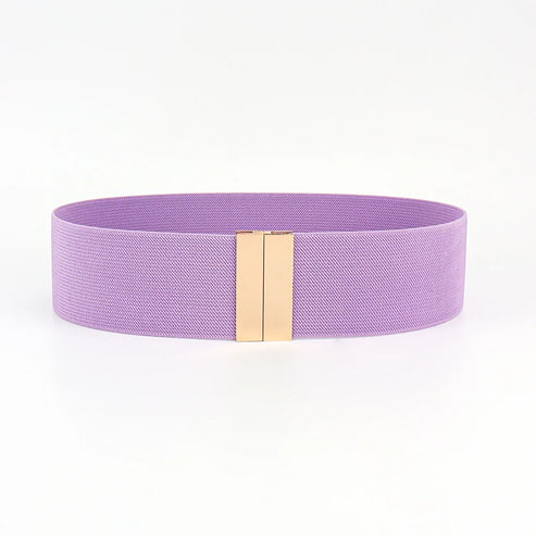 High Quality Belts for Women Black Waist Elastic Ladies Band Round Buckle Decoration Coat Sweater Fashion Dress Rice White