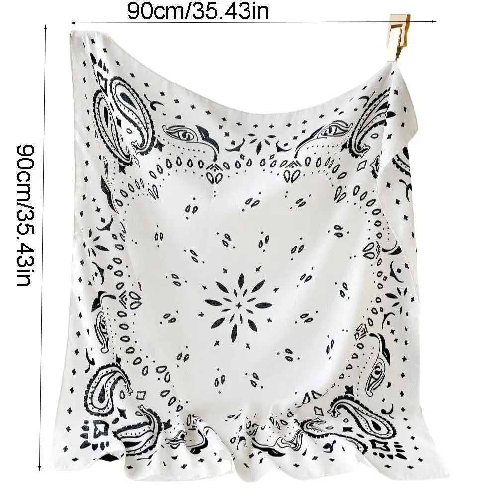 Simple Thin Square Scarf Korean Style Breathable Small Scarves 90cm Scarf Hair Band Square Handkerchief Beach