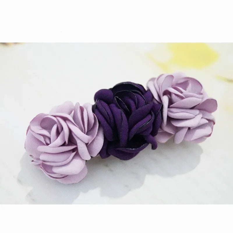 Hair Accessories Korean Tiara Ladies There Flower Hairclips Top Spring Cross Clip Head Jewelry Women Bridal Wedding Headpieces