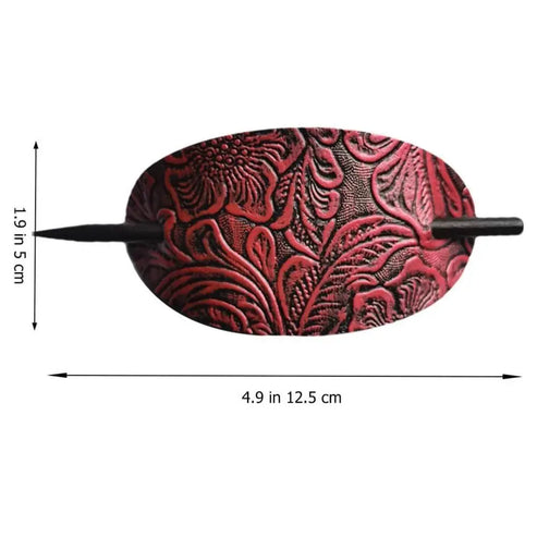 Hair Accessories Stick Hair Slide Leather Oval Shape Hair Tie Hair Sticks Hair Pins Hair Barrette