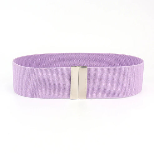 High Quality Belts for Women Black Waist Elastic Ladies Band Round Buckle Decoration Coat Sweater Fashion Dress Rice White
