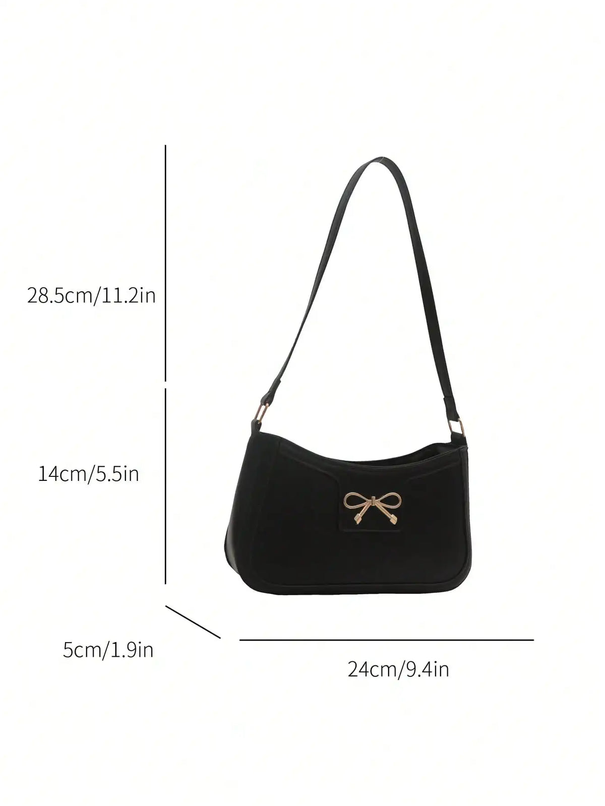 Women Handbag, New Autumn/Winter Commuting Shoulder Under-Arm Bag, Korean Fashion Crossbody Bag with Bow Decoration
