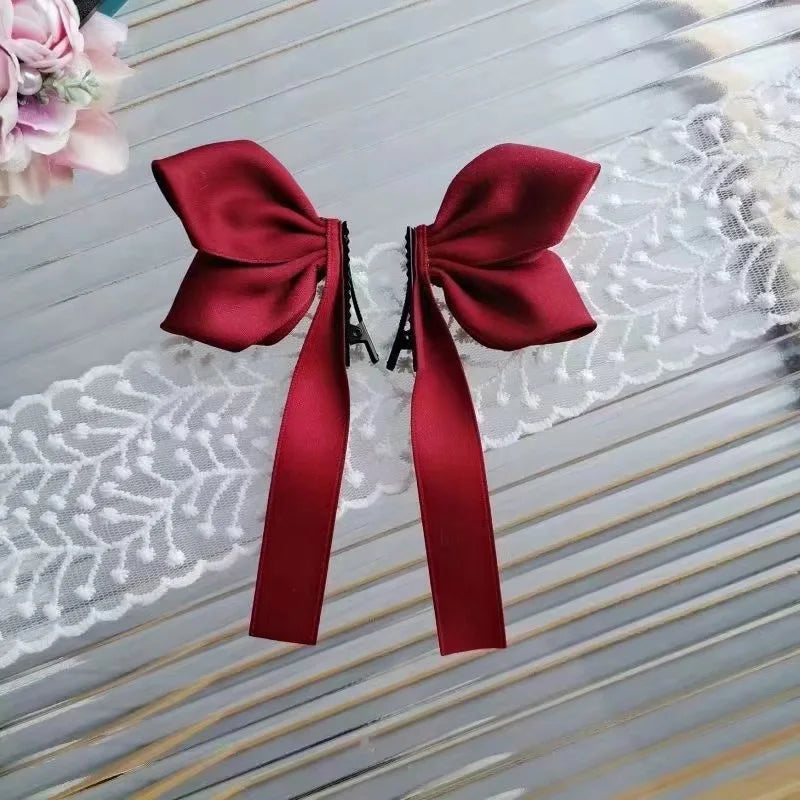 2 PCS Children's Hair Accessories Lovely Side Bow Hairpins Girls Hairgrip Hair Clips Headwear