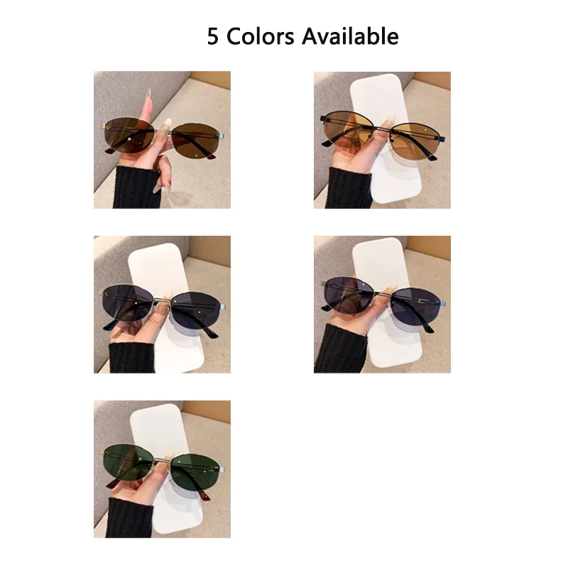 Glasses for Woman, Man Sunglasses – Oval Metal Frame UV400 Sunglasses, Fashionable Outdoor Sun Glasses