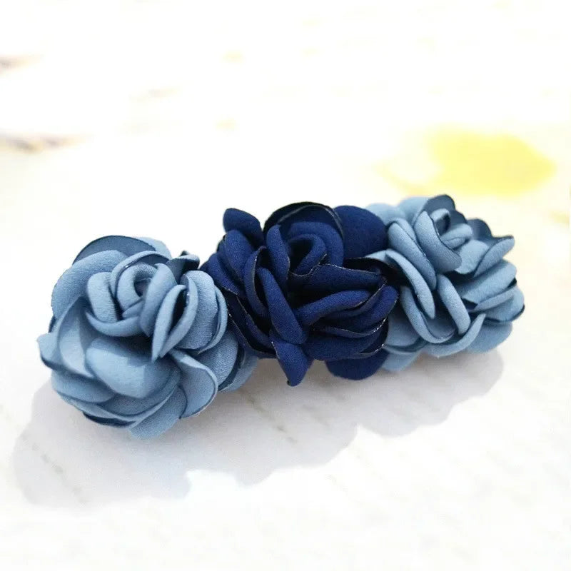Hair Accessories Korean Tiara Ladies There Flower Hairclips Top Spring Cross Clip Head Jewelry Women Bridal Wedding Headpieces