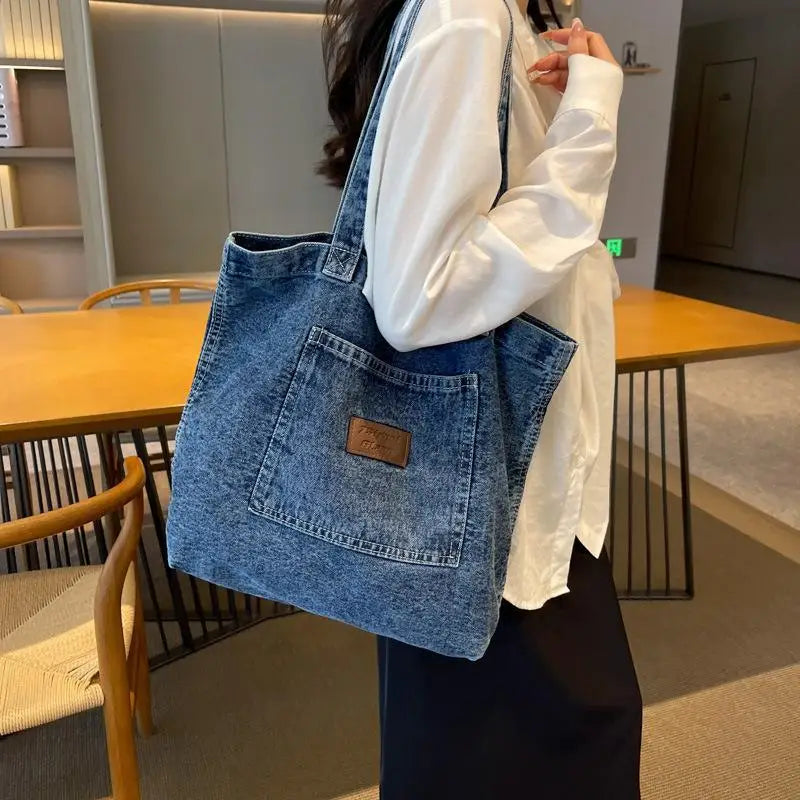 Denim Designer Handbag Luxury Designer Tote Bag Fashionalbe Clutch Bags SolidColor Underarm Simple Female Commuter Handbags 202