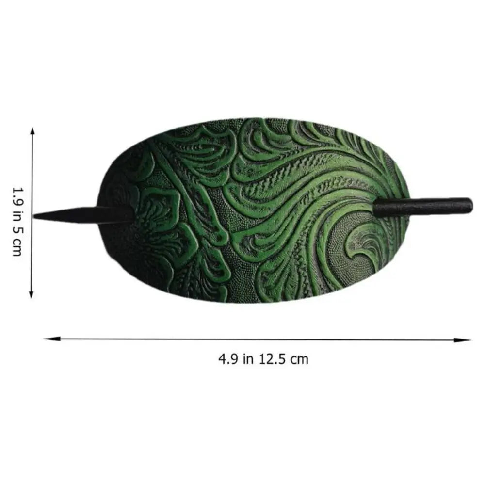 Hair Accessories Stick Hair Slide Leather Oval Shape Hair Tie Hair Sticks Hair Pins Hair Barrette