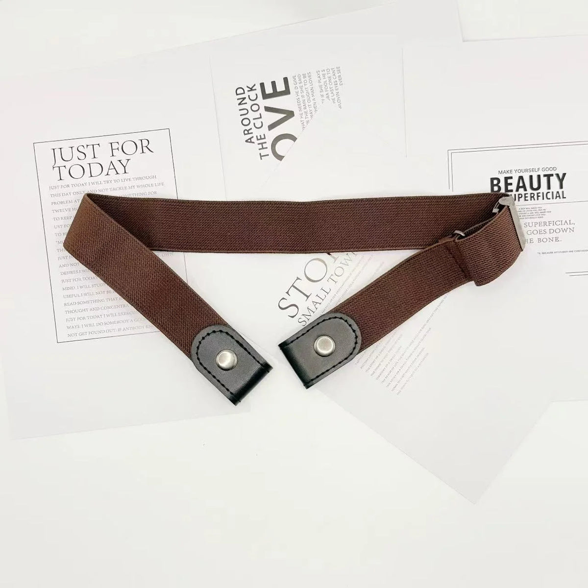 2pcs Set No Buckle Elastic Belt for Women Men Unisex Stretch Belt for Pants Jeans Casual Buckle Free Adjustable Invisible Belts