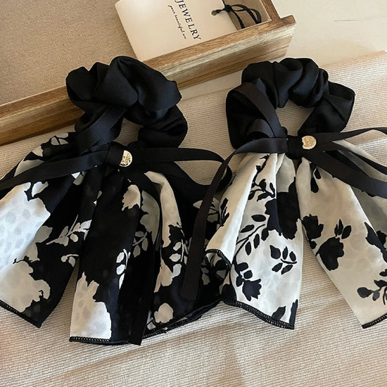 1PC Hair Accessories, New, Elegant, Flower, Flutter, Ribbon, Bow, Vintage, Large Intestine Hair Loop, Premium, Headpiece, Headba