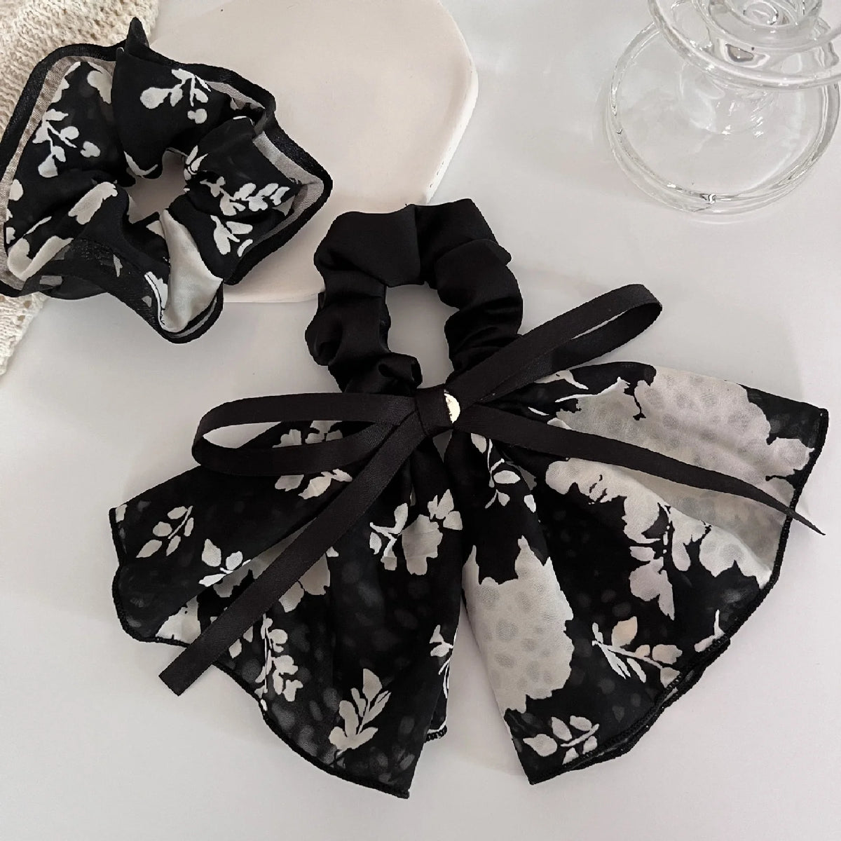1PC Hair Accessories, New, Elegant, Flower, Flutter, Ribbon, Bow, Vintage, Large Intestine Hair Loop, Premium, Headpiece, Headba