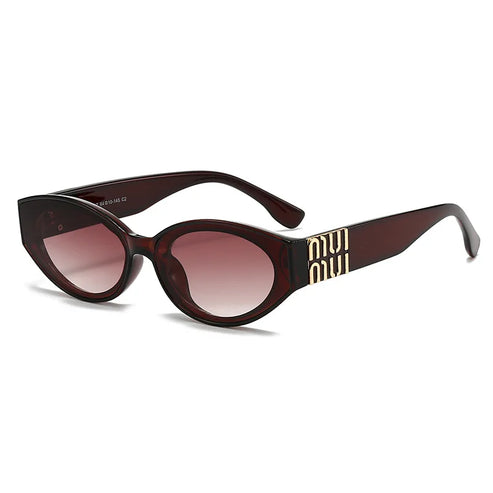 Luxury Glamour Sunglasses For Women And Men Oval Minimalist Fashion Brand Sun Glasses Unisex Stylish Shades UV400