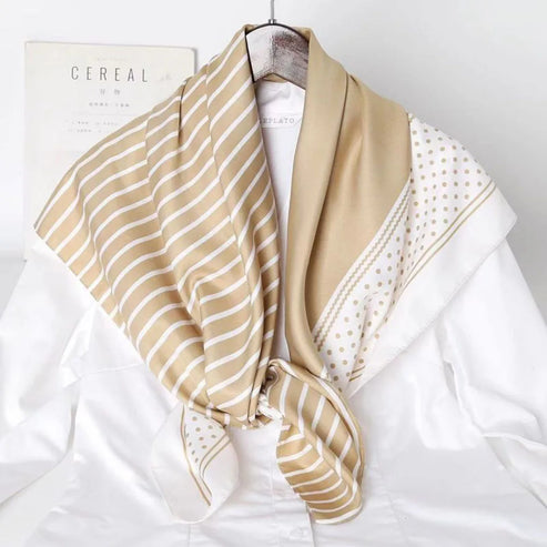 90*90cm Silk Scarves Women Print Foulard Square Head Hijab Ladies Luxury Brand Shawl Bandanna Female Muffler Outdoor Activities
