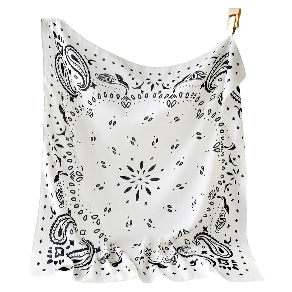 Simple Thin Square Scarf Korean Style Breathable Small Scarves 90cm Scarf Hair Band Square Handkerchief Beach