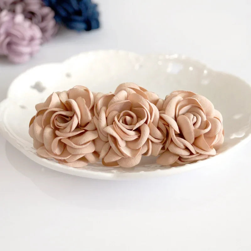 Hair Accessories Korean Tiara Ladies There Flower Hairclips Top Spring Cross Clip Head Jewelry Women Bridal Wedding Headpieces