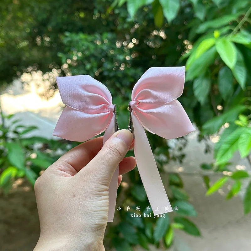 2 PCS Children's Hair Accessories Lovely Side Bow Hairpins Girls Hairgrip Hair Clips Headwear