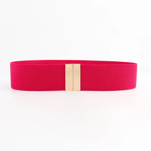 High Quality Belts for Women Black Waist Elastic Ladies Band Round Buckle Decoration Coat Sweater Fashion Dress Rice White