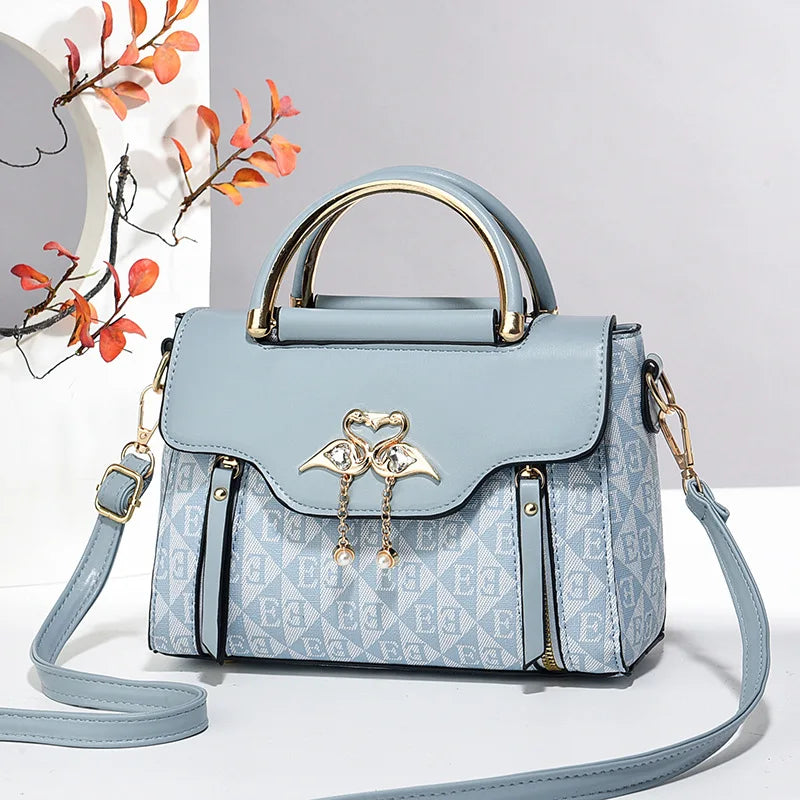 Women's handbag, new fashion trend, embossed solid color, versatile casual shoulder and crossbody bag for women