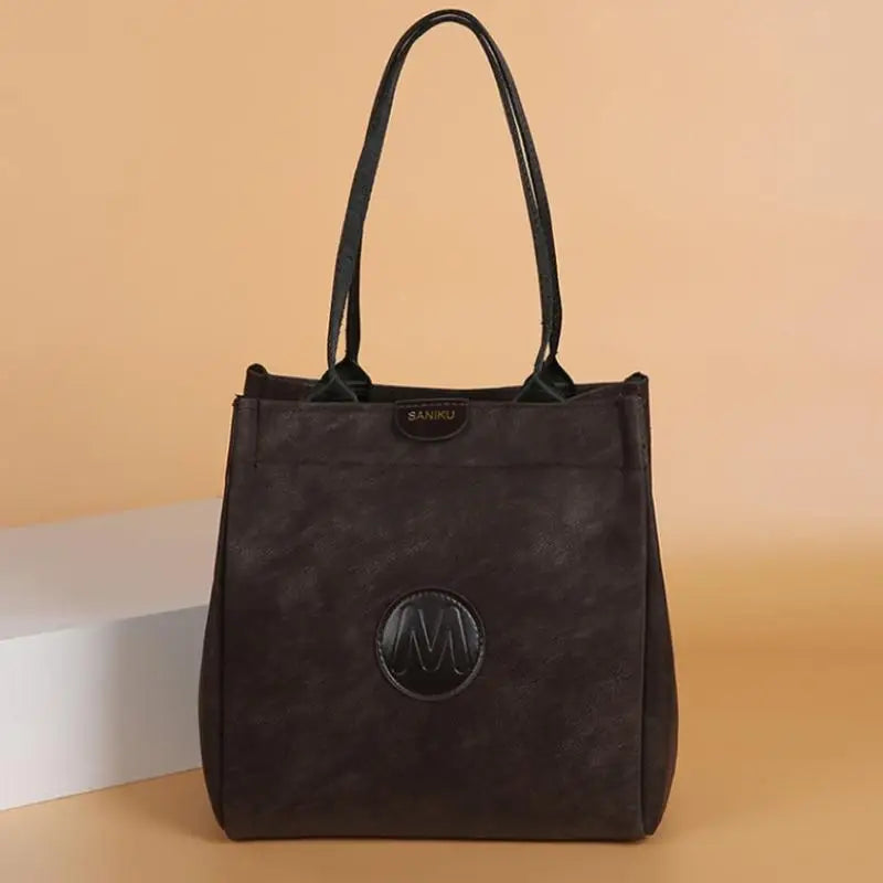 Large Capacity Bucket Bag Minimalist Handheld Shoulder Bag Casual Portable Tote for Women Daily Travel Accessory
