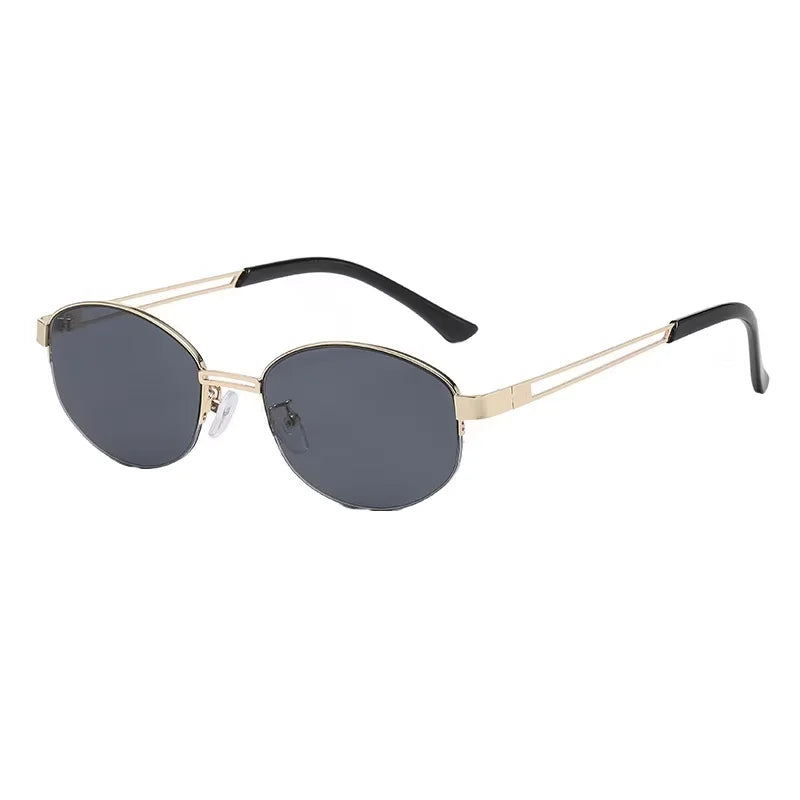 Glasses for Woman, Man Sunglasses – Oval Metal Frame UV400 Sunglasses, Fashionable Outdoor Sun Glasses