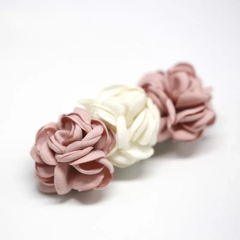 Hair Accessories Korean Tiara Ladies There Flower Hairclips Top Spring Cross Clip Head Jewelry Women Bridal Wedding Headpieces