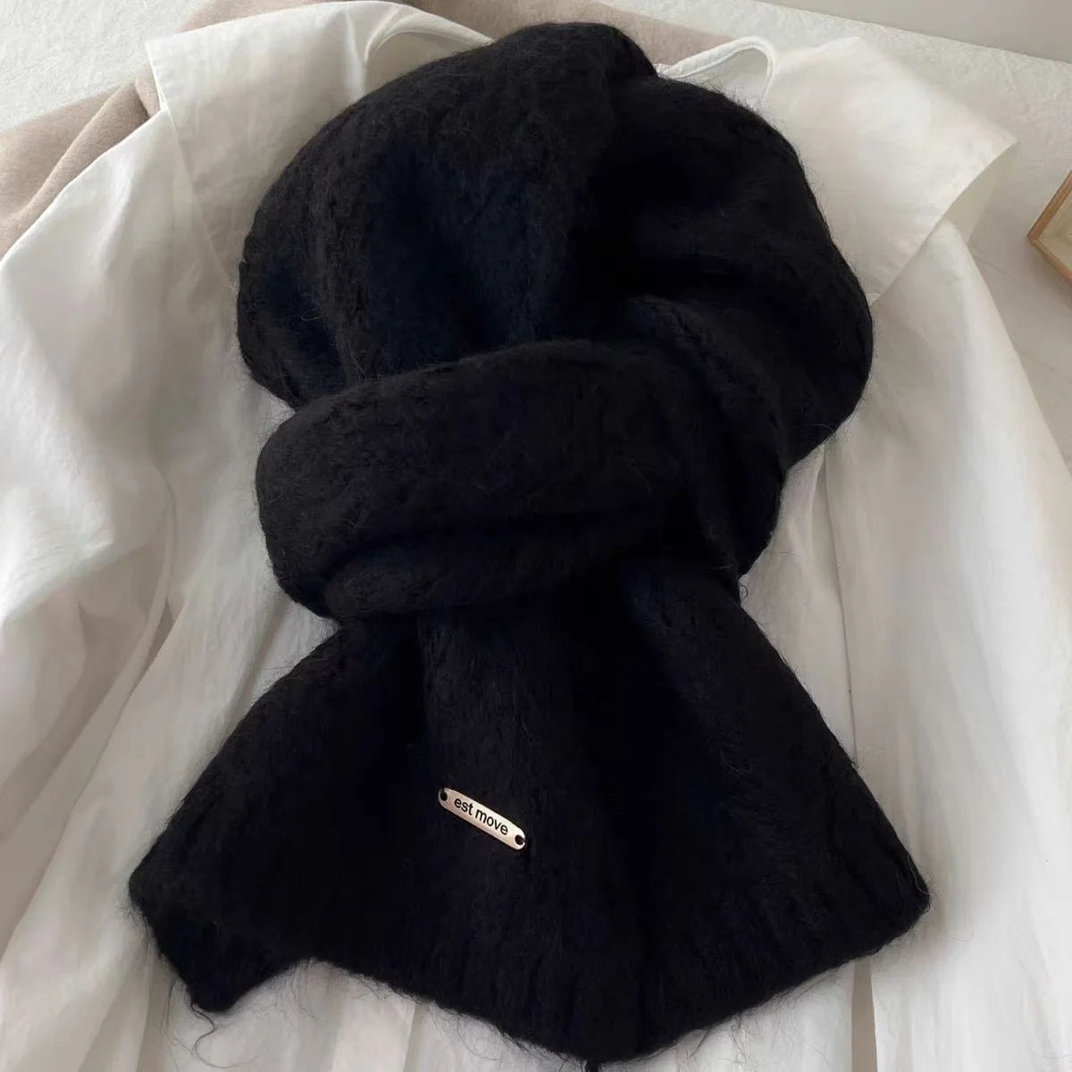Women's Scarves Autumn Winter Thickened Warm Soft For Girl Comfortable New Sweet Simple Mink Fur Knitted Korean Versatile Scarfs