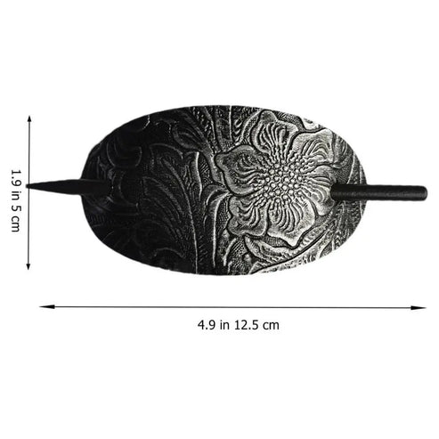 Hair Accessories Stick Hair Slide Leather Oval Shape Hair Tie Hair Sticks Hair Pins Hair Barrette