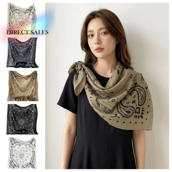 Simple Thin Square Scarf Korean Style Breathable Small Scarves 90cm Scarf Hair Band Square Handkerchief Beach